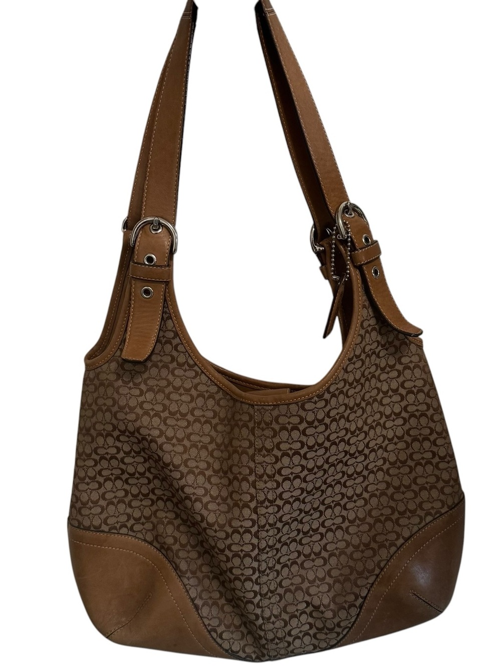 Vintage Coach Signature Canvas Hobo Tote